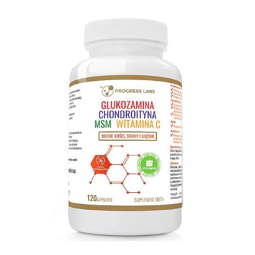 Zdjęcie produktu - Progress Labs Glukozamina, Chondroityna, MSM, Witamina C, 120 kaps.