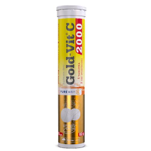 Zdjęcie produktu - Olimp GOLD-VIT C 2000 pomarańcza, 20 tabl. musujących KR&Oacute;TKA DATA 22.08.2026