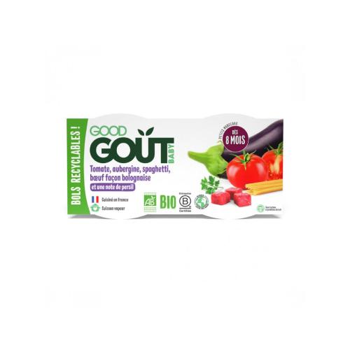 Zdjęcie produktu - Good Gout BIO Spaghetti z bakłażanem i wołowiną, 2x190g