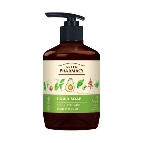 Zdjęcie produktu - Green Pharmacy Mydło w płynie aloes i awokado, 460 ml