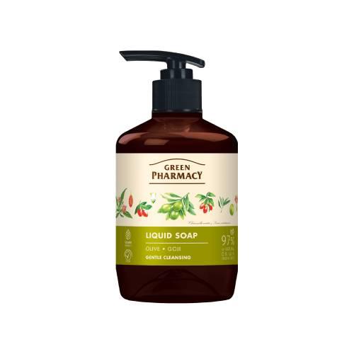 Zdjęcie produktu - Green Pharmacy Mydło w płynie oliwa i jagody goji, 460 ml