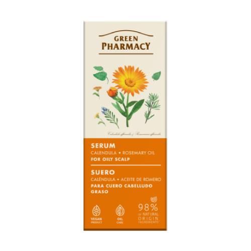 Zdjęcie produktu - GREEN PHARMACY Serum do przetłuszczającej się sk&oacute;ry głowy Nagietek i Olej rozmarynowy, 100ml