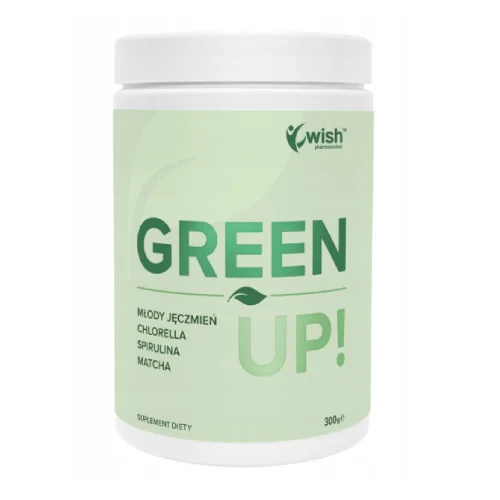 Zdjęcie produktu - Wish Pharmaceutical Green Up Młody jęczmień Chlorella Spirulina Matcha, 300 g