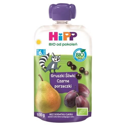 Zdjęcie produktu - HiPP BIO Mus owocowy gruszki śliwki czarne porzeczki po 6. miesiącu, 100 g