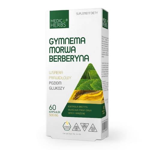 Zdjęcie produktu - MEDICA HERBS Gymnema Morwa Berberyna, 60 kaps.