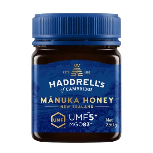 Zdjęcie produktu - Haddrell's UMF5+ MGO83+ Mi&oacute;d Manuka, 250 g