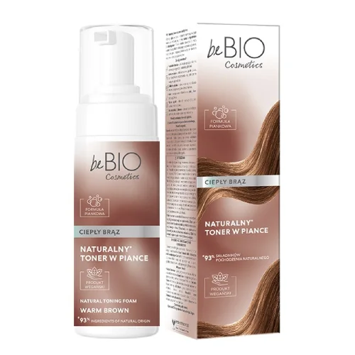 Zdjęcie produktu - BE BIO Naturalny toner do włos&oacute;w w piance Ciepły brąz, 120 ml