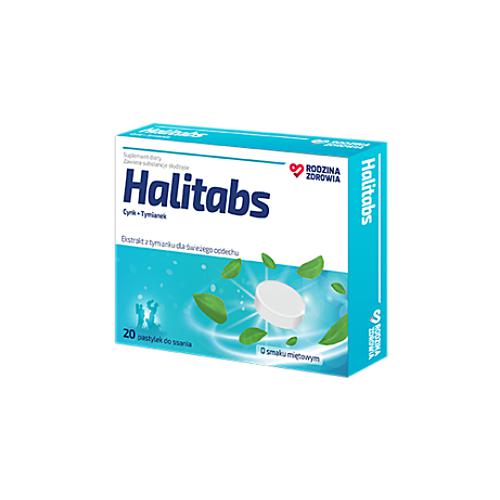 Zdjęcie produktu - Rodzina Zdrowia Halitabs - 20 pastylek do ssania o smaku miętowym