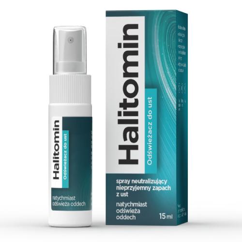 Zdjęcie produktu - Halitomin Miętowy odświeżacz do ust z rumiankiem Spray, 15 ml