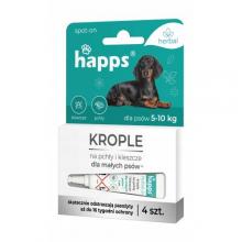 Zdjęcie produktu - HAPPS Herbal Krople na pchły i kleszcze dla małych ps&oacute;w, 4x4szt.