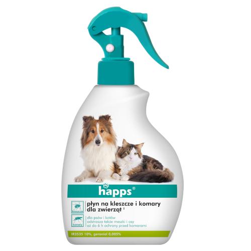 Zdjęcie produktu - HAPPS Płyn na kleszcze i komary dla zwierząt, 200ml