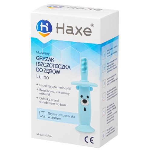 Zdjęcie produktu - Haxe Lulino Muzyczna szczoteczka gryzak do zęb&oacute;w dla dzieci niebieska, 1 szt.