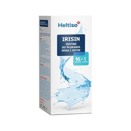 Zdjęcie produktu - Heltiso Irisin Zestaw do płukania nosa i zatok, 16 saszetek + butelka