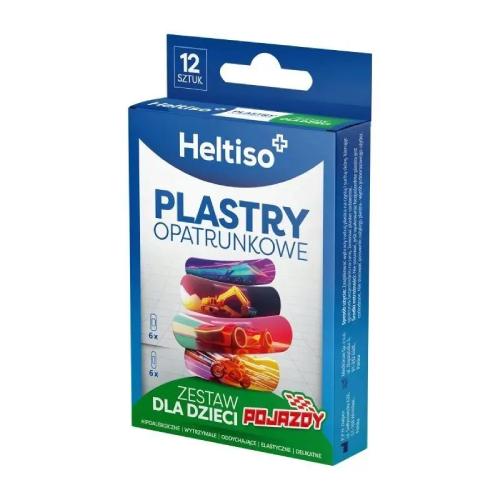 Zdjęcie produktu - Heltiso Plastry opatrunkowe dla dzieci Pojazdy, 12 szt.
