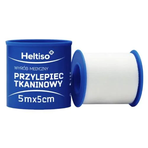 Zdjęcie produktu - Heltiso Przylepiec tkaninowy na rolce 5 m x 5 cm, 1 szt.
