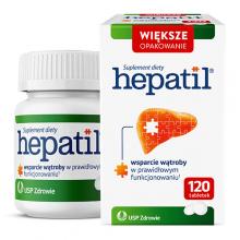 Zdjęcie produktu - Hepatil, 120 tabl. - wsparcie wątroby w prawidłowym funkcjonowaniu