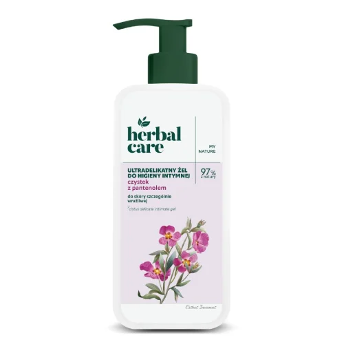 Zdjęcie produktu - Herbal Care Czystek z pantenolem Ultradelikatny żel do higieny intymnej, 330 ml