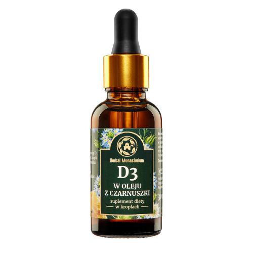 Zdjęcie produktu - Herbal Monasterium D3 w oleju z czarnuszki krople, 30ml