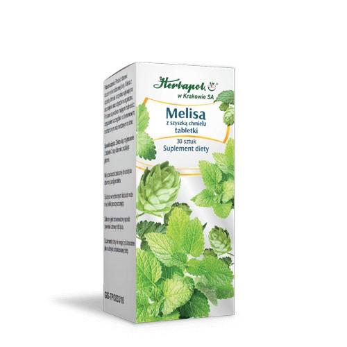Zdjęcie produktu - Herbapol MELISA z Szyszką chmielu - 30 tabletek (31606)