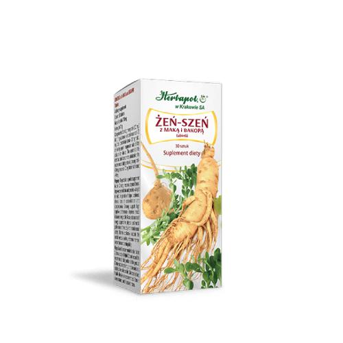 Zdjęcie produktu - HERBAPOL Żeń-szeń z Maką i Bakopą, 30tabl.