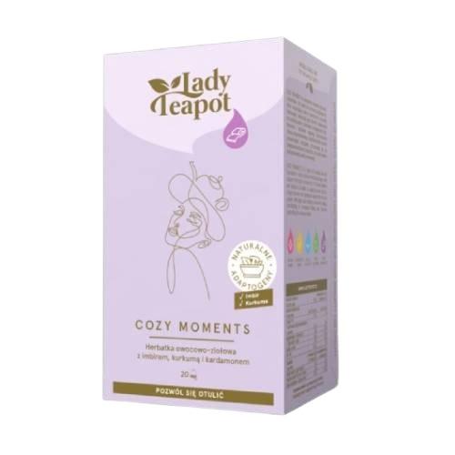 Zdjęcie produktu - BiFix Lady Teapot Cozy Moments Herbatka owocowo-ziołowa z imbirem, kurkumą i kardamonem, 20x2g
