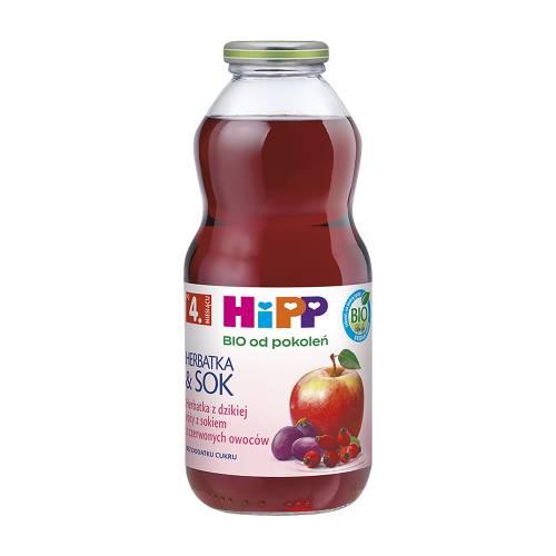 Zdjęcie produktu - HiPP BIO Herbatka z dzikiej r&oacute;ży z sokiem z czerwonych owoc&oacute;w po 4. miesiącu, 500 ml