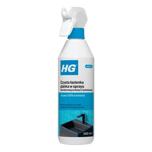 Zdjęcie produktu - HG Czysta łazienka Pianka w sprayu do kolorowej armatury łazienkowej, 500 ml