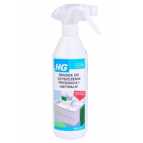 Zdjęcie produktu - HG Środek do czyszczenia prysznica i umywalki skutecznie usuwa kamień, 500 ml