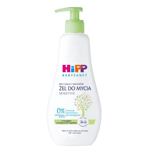 Zdjęcie produktu - HiPP Babysanft Sensitive Żel do mycia do ciała i włos&oacute;w, 400ml