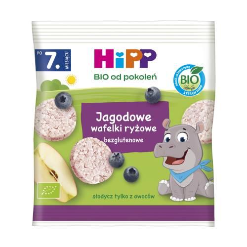 Zdjęcie produktu - HiPP BIO Jagodowe wafelki ryżowe bezglutenowe po 7. miesiącu, 30 g