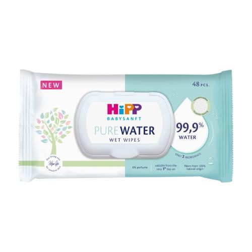 Zdjęcie produktu - HiPP Babysanft Pure Water Chusteczki nawilżane, 48 szt.