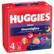 Zdjęcie produktu - HUGGIES Pieluchomajtki Overnights Pants rozmiar 4 (9-14kg), 26szt.