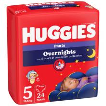 Zdjęcie produktu - HUGGIES Pieluchomajtki Overnights Pants rozmiar 5 (12-17kg), 24szt.