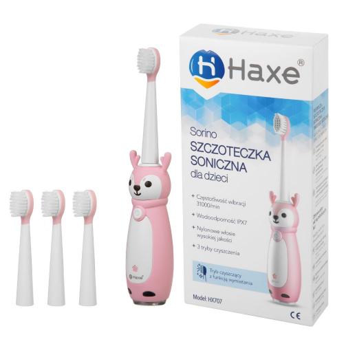 Zdjęcie produktu - Haxe Sorino Szczoteczka soniczna dla dzieci r&oacute;żowa