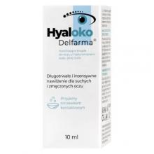 Zdjęcie produktu - Hyaloko Delfarma Nawilżajżce krople do oczu z hialuronianem sodu (HA) 0,4%, 10 ml