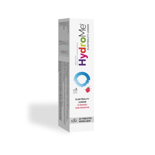 Zdjęcie produktu - HydroMe Elektrolity Junior - smak malinowy, 24tabl. mus.