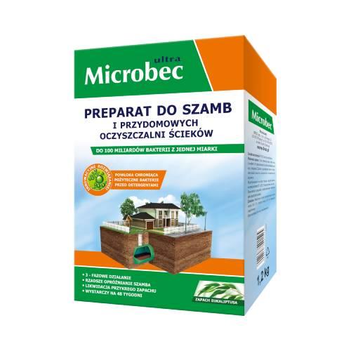 Miniaturka artykułu - Microbec Ultra Preparat do szamb i przydomowych oczyszczalni ściek&oacute;w zapach eukaliptusa, 1,2 kg