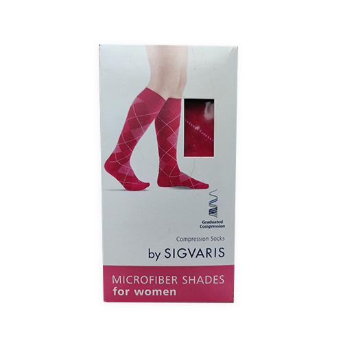 Miniaturka artykułu - MICROFIBER SHADES Skarpety kompresyjne dla kobiet rozmiar 35-37 cherry romby, 1 para