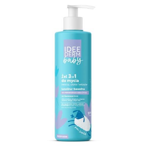 Zdjęcie produktu - IDEE DERM Baby Żel 3w1 do mycia twarzy, ciała i włos&oacute;w, 400ml
