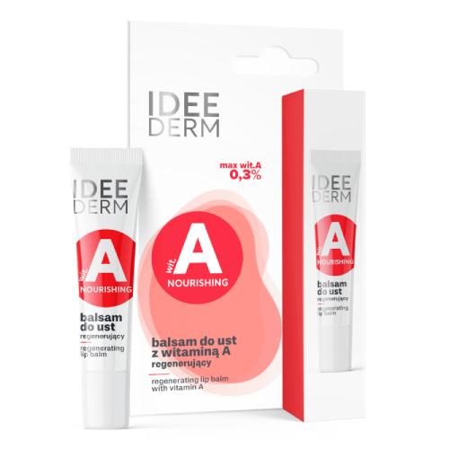 Zdjęcie produktu - IDEE DERM Balsam do ust z witaminą A regenerujący, 12ml