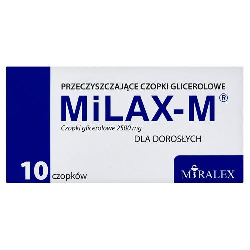 Miniaturka artykułu - MILAX-M Czopki glicerolowe dla dorosłych 2,5 g, 10 sztuk