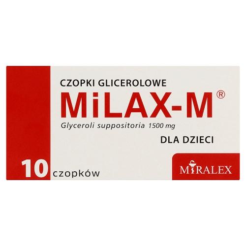 Miniaturka artykułu - MILAX-M Czopki glicerolowe dla dzieci, 10 szt.