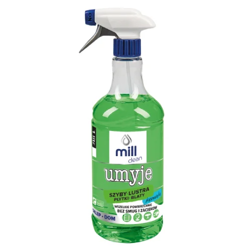 Miniaturka artykułu - Mill Clean Umyje Płyn do szyb luster płytek i blat&oacute;w Konwalia, 1 l