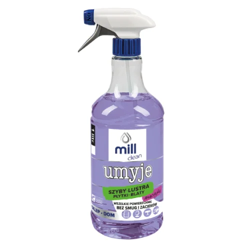 Miniaturka artykułu - Mill Clean Umyje Płyn do szyb luster płytek i blat&oacute;w Maciejka, 1 l