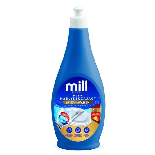 Miniaturka artykułu - Mill Wash Płyn nabłyszczający do zmywarek 3in1, 500 ml