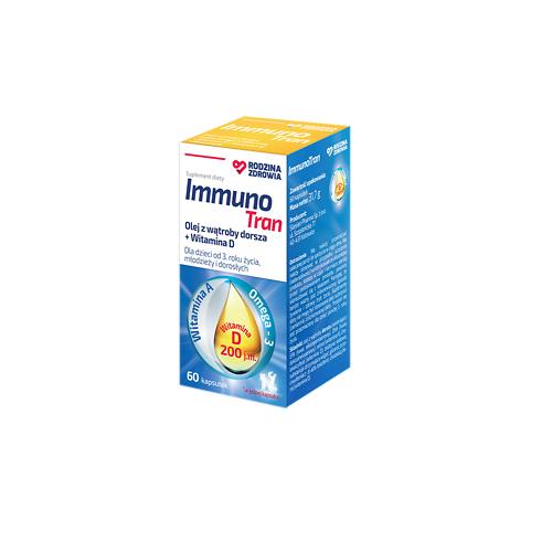 Zdjęcie produktu - Rodzina Zdrowia ImmunoTran, 60kapsułek KR&Oacute;TKA DATA 31.07.2026