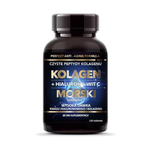 Zdjęcie produktu - INTENSON Kolagen morski + witamina C + kwas hialuronowy, 120 tabl.