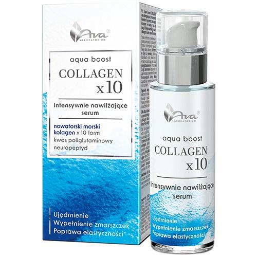 Zdjęcie produktu - AVA Aqua Boost Collagen x10 Intensywnie nawilżające serum, 30 ml
