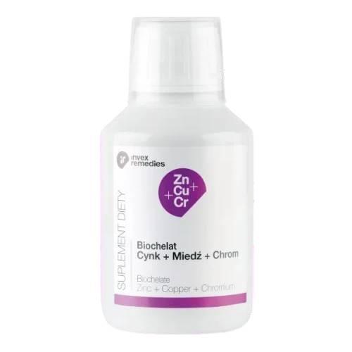 Zdjęcie produktu - INVEX REMEDIES BIOCHELAT Cynk + Miedź + Chrom, 150 ml