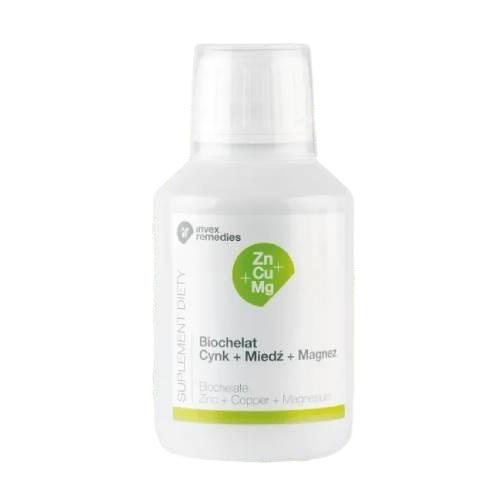 Zdjęcie produktu - INVEX REMEDIES BIOCHELAT Cynk + Miedź + Magnez, 150 ml